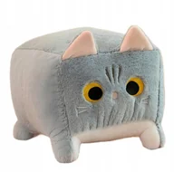 Maskotki i pluszaki - MASKOTKA PLUSZAK KWADRATOWA PODUSZKA PRZYTULANKA KOT KOTEK SZARY 20 cm - miniaturka - grafika 1