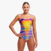 Stroje kąpielowe - FUNKITA Strój kąpielowy damski jednoczęściowy SINGLE STRAP ONE PIECE darkin sunset - miniaturka - grafika 1
