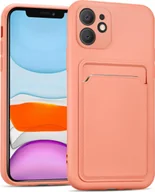 Etui i futerały do telefonów - Etui na telefon komórkowy Apple iPhone 11 Silikonowe etui z kieszenią na kartę Slim Wallet Case, różowe - miniaturka - grafika 1