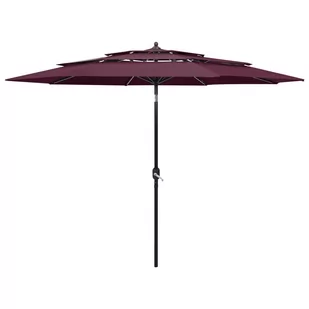 vidaXL Lumarko 3-poziomowy parasol na aluminiowym słupku, bordowy, 3 m! 313872 - Parasole ogrodowe - miniaturka - grafika 1