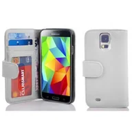 Etui i futerały do telefonów - Etui Cadorabo do Samsung Galaxy S5 / S5 NEO w kolorze MAGNESIUM WHITE etui na telefon komórkowy z zapięciem magnetycznym i 3 miejscami na karty pokrowiec ochronny pokrowiec z klapką w stylu książki - miniaturka - grafika 1