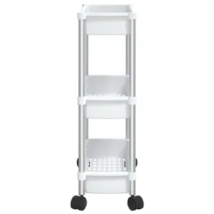 Lumarko Wózek do przechowywania z 3 półkami, srebrno-biały, aluminiowy - Półki do salonu - miniaturka - grafika 5
