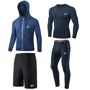 MEETYOO męska koszulka kompresyjna Legginsy sportowe spodnie do biegania funkcjonalna koszulka męska spodnie kompresyjne spodnie funkcjonalna odzież do biegania, siłownia i fitness - Zestawy męskiej odzieży sportowej - miniaturka - grafika 1