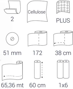 BULKYSOFT Bulkysoft podkład medyczny-60 cm X 65,36 m Biały, dwuwarstwowy BULKYSOFT 76716(1 - Pieluchy dla dorosłych - miniaturka - grafika 2
