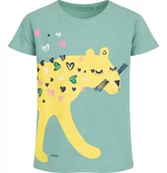 Bluzki dla dziewczynek - T-shirt z krótkim rękawem dla dziewczynki, z panterą, zielony 9-13 lat - miniaturka - grafika 1
