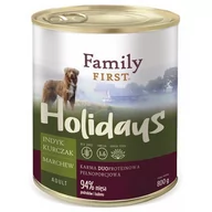 Mokra karma dla psów - FamilyFirst Indyk+kurczak+marchew adult 800g - miniaturka - grafika 1