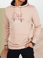 Bluzy męskie - Bluza męska z kapturem beżowa Dstreet BX5714-XL - miniaturka - grafika 1