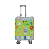 Zestawy kosmetyków damskich - HISKIN TRAVEL SET Wakacyjna walizka w zestawie mini żel pod prysznic 30ml + lotion do ciała 30ml - miniaturka - grafika 1