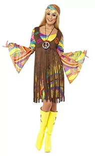 SMIFFYS Damen 60er Groovy Lady Kostüm, Kleid, Weste und Stirnband, Hippie, Größe: S, 35531 - Stroje karnawałowe - miniaturka - grafika 1