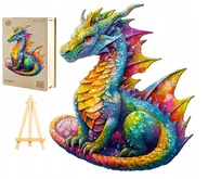 Puzzle - PUZZLE DREWNIANE DLA DOROSŁYCH DUŻE 280 ELEMENTÓW SMOK W DREWNIANYM PUDEŁKU - miniaturka - grafika 1
