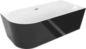 Wanny - Mexen Mia wanna wolnostojąca narożna prawa 160 x 75 cm, biała/czarna, przelew chrom - 52691607575P-01 - miniaturka - grafika 1