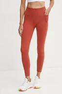 Legginsy - Reebok legginsy treningowe LUX Collection kolor pomarańczowy gładkie 100205604 - miniaturka - grafika 1