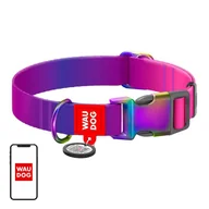 Obroże dla psów - Obroża nylonowa z kodem QR dla psa Waudog gradient, fioletowa , rozmiar L Waudog - miniaturka - grafika 1