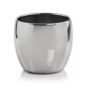 Donice - Osłonka Na Doniczkę Ceramiczna Kula Srebrna 17Cm - miniaturka - grafika 1