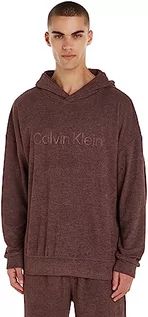 Bluzy męskie - Calvin Klein Męska bluza z kapturem L/S, Głęboki mahoń, XL - grafika 1