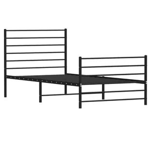 Metalowa rama łóżka z wezgłowiem i zanóżkiem, czarna, 90x200 cm Lumarko! - Łóżka Metalowa rama łóżka z wezgłowiem i zanóżkiem, czarna, 90x200 cm Lumarko! - Łóżka - miniaturka - grafika 6