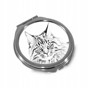 Kot Maine Coon Lusterko kieszonkowe składane - Lusterka do makijażu - miniaturka - grafika 1