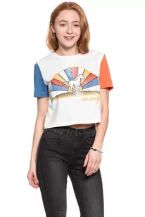 Wrangler, T-shirt damski, Crop Tee Egret Off White W7382Gfio, rozmiar XS - Koszulki i topy damskie - miniaturka - grafika 1