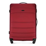Walizki - WITTCHEN Duża walizka podróżna firmy WITTCHEN walizka na kółkach z twardą obudową ABS 4 koła zamek szyfrowy czerwony - miniaturka - grafika 1