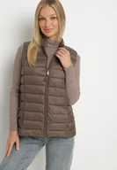 Kamizelki damskie - Brązowa Pikowanana Kamizelka Sifitta - miniaturka - grafika 1