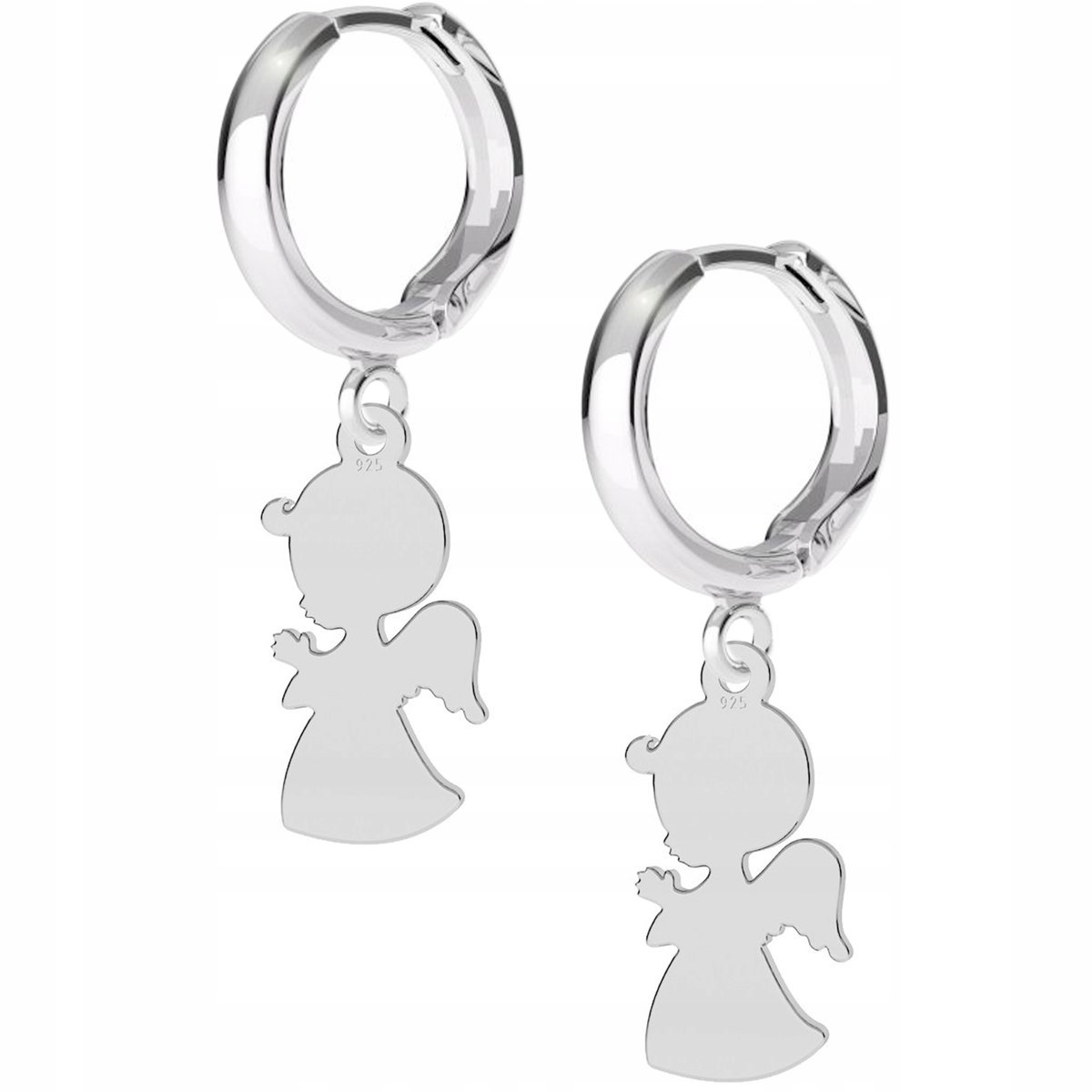 Kolczyki srebrne Anioł Chłopiec 925