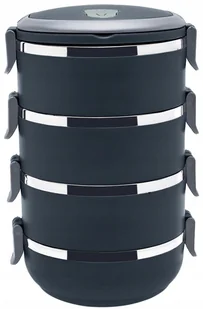 Termos obiadowy menażka lunch box 4cz. 2,8l czarny - Termosy - miniaturka - grafika 1