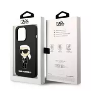 Etui i futerały do telefonów - Karl Lagerfeld Etui KLHMP14XSNIKBCK do iPhone 14 Pro Max 6,7" hardcase Silicone Ikonik Magsafe czarny/black - miniaturka - grafika 1