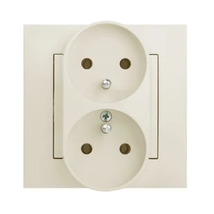 LEDart ELEKTRO - PLAST podwójne 2 x 2P + Z CARLA kremowy ELEKTRO - PLAST - Wyłączniki światła i elektryczne - miniaturka - grafika 1