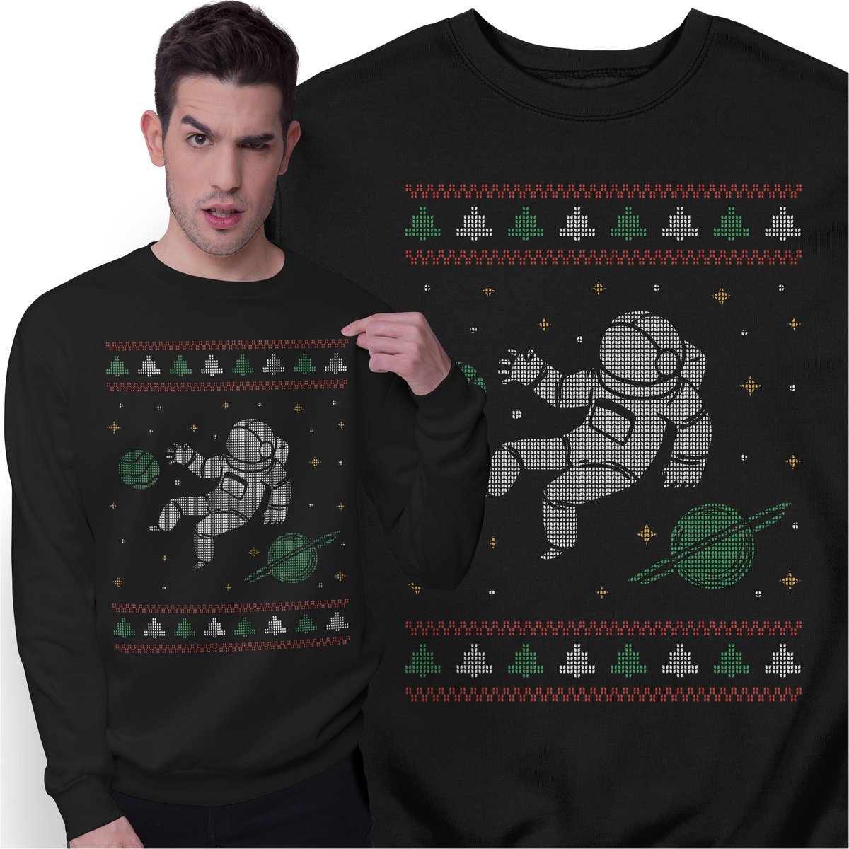 Świąteczna Bluza Prezent Święta Astronauta Kosmonauta Świąteczny Sweter