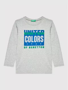 Bluzy dla chłopców - United Colors Of Benetton Bluzka 3I1XC105U Szary Regular Fit - grafika 1