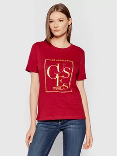 Koszulki i topy damskie - Guess T-Shirt Simonne W1YI0Q R8G00 Bordowy Regular Fit - grafika 1