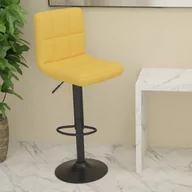 Taborety i hokery - vidaXL Stołek barowy, musztardowy, obity tkaniną - miniaturka - grafika 1