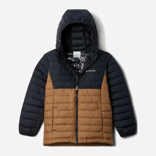 Kurtka młodzieżowa chłopięca zimowa Columbia Powder Lite II Hooded Jacket 2090023257 152-158 cm Brązowy/Czarny (195981516777) - Kurtki i płaszcze dla chłopców - miniaturka - grafika 1