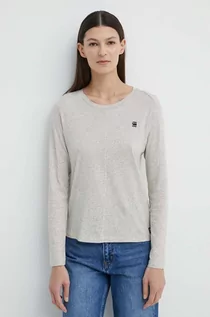 Bluzki damskie - G-Star Raw longsleeve bawełniany kolor beżowy - grafika 1