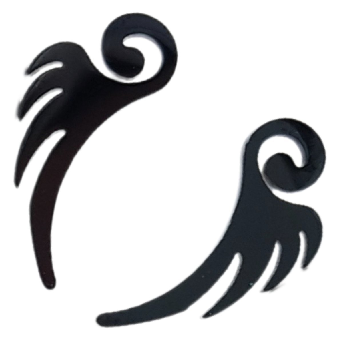 Kolczyki Czarne Tribal Skrzydła - Czarna Stal Chirurgiczna