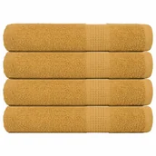 Ręczniki - vidaXL Ręczniki do sauny 4 szt. Złoty 80x200 cm 360 gsm 100% bawełna - miniaturka - grafika 1