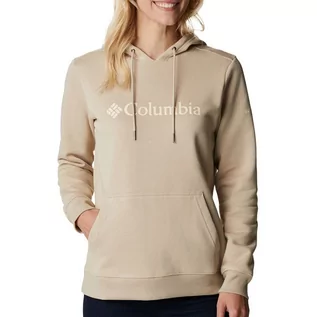 Bluzy sportowe damskie - Bluza Columbia Logo Hoodie 1895751271 - beżowa - grafika 1