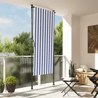 Markizy - vidaXL Roleta zewnętrzna, niebiesko-biała, 100x270 cm, tkanina i stal - miniaturka - grafika 1
