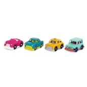 Samochody i pojazdy dla dzieci - B.TOYS ZESTAW 4 AUTEK WONDER WHEELS z kabrioletem - miniaturka - grafika 1