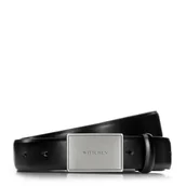 Paski - Męski pasek skórzany z pełną klamrą prosty - miniaturka - grafika 1