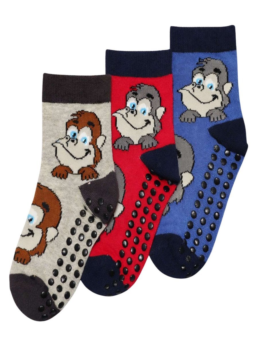 Skarpetki chłopięce dziecięce długie antypoślizgowe z ABS 3PAK 31-34 MYWAY