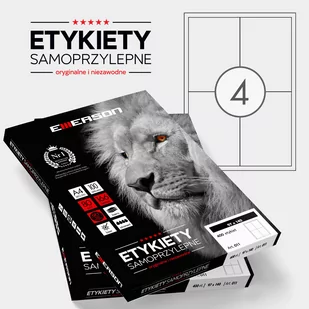 Emerson Etykiety uniwersalne 140x97/4 białe 100) EM3025 - Etykiety samoprzylepne i bloki etykiet - miniaturka - grafika 1
