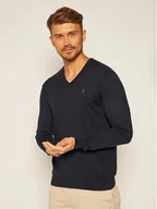 Swetry męskie - Ralph Lauren Polo Sweter Ls Sf Vn Pp 710670789004 Granatowy Slim Fit - miniaturka - grafika 1