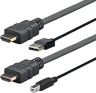 Adaptery i przejściówki - Vivolink PROHDMIUSBAB5AMP adapter kablowy 5 m HDMI + USB Type-A HDMI + USB Type-B Czarny - miniaturka - grafika 1