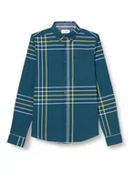 Koszule męskie - s.Oliver Sales GmbH & Co. KG/s.Oliver Męska koszula z długim rękawem, slim fit koszula z długim rękawem, slim fit, Niebieski zielony, XXL - miniaturka - grafika 1