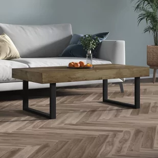 Lumarko Stolik kawowy, ciemnobrązowo-czarny, 120x60x40 cm, MDF i żelazo - Ławy i stoliki kawowe - miniaturka - grafika 1
