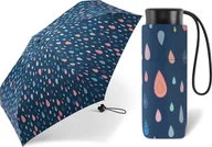 Parasole - Parasol automatyczny Happy Rain Essentials Ultra Mini Drops Granatowy - miniaturka - grafika 1