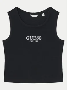 Guess Top J4YI16 KBZP4 Czarny Regular Fit - Koszulki i topy damskie - miniaturka - grafika 1