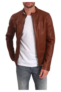 Kurtka męska Lee Cooper Brille skórzana brązowa-L - Kurtki męskie - miniaturka - grafika 1
