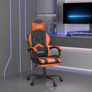 Fotele gamingowe - Lumarko Fotel gamingowy z podnóżkiem, czarno-pomarańczowy - miniaturka - grafika 1